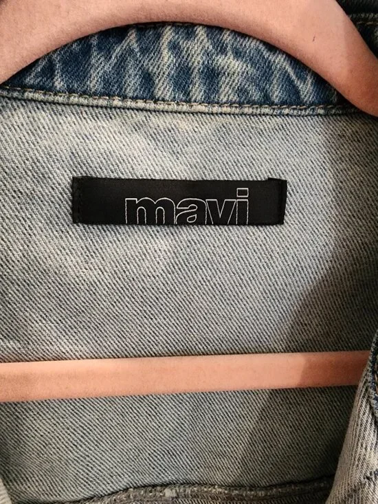 Mavi Oversized Denim Jacket Raw Hem Light Wash Cotton Women’s S M L Casual - Picture 4 of 6